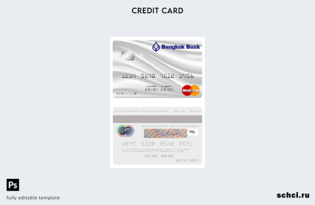 цифровая загрузка шаблона mastercard Таиландского Бангкокского банка